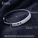 Zironia Stone Turnable Bangles Crystal Bracelet U Buckle Men Jewelry
