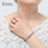 Zironia Stone Turnable Bangles Crystal Bracelet U Buckle Men Jewelry