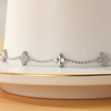 Women's Zircon Flower Clover Adjustable Bracelet Party Wedding Jewelry