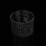 Crystal Rhinestone Bangle Bracelet Gun Plated Metal Wide Indian Bangles