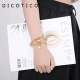 Stainless Steel U Shape Chain Bracelet with Ball Lock