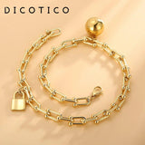 Stainless Steel U Shape Chain Bracelet with Ball Lock