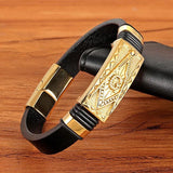 Punk Men's Leather Scorpion Charm Bracelet Cuff Bangle