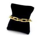 Chunky Chain Stainless Steel Bracelet Big Lock Charm Thick Rectangular Link