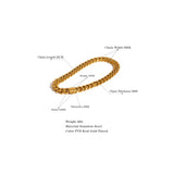 Stainless Steel Cuban Chain Bracelet Bangle 18K Plate Waterproof Jewelry