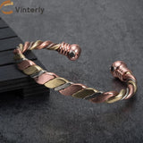Magnetic Copper Bracelet Open Cuff Adjustable for Women