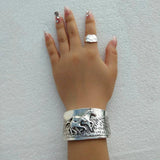 Cuty Ancient Silver Horse Bangle for Women