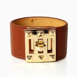 Kirykle Women Bracelet High PU Leather Stainless Steel Bracelets Bangle