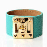 Kirykle Women Bracelet High PU Leather Stainless Steel Bracelets Bangle