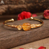 Quartz Stone Beads Bracelets Women Citrines Roses Quartz Chip Beads