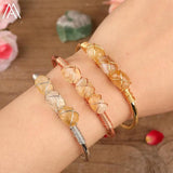 Quartz Stone Beads Bracelets Women Citrines Roses Quartz Chip Beads