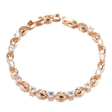 Kinel 585 Rose Zircon Bracelet For Women Wedding Jewelry