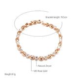 Kinel 585 Rose Zircon Bracelet For Women Wedding Jewelry