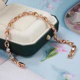 Kinel 585 Rose Zircon Bracelet For Women Wedding Jewelry