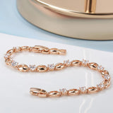 Kinel 585 Rose Zircon Bracelet For Women Wedding Jewelry