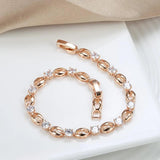 Kinel 585 Rose Zircon Bracelet For Women Wedding Jewelry