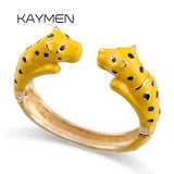 Kaymen Jewelry Leopard Statement Bracelet Cuff Bangle Plated 6 Colors