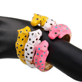 Kaymen Jewelry Leopard Statement Bracelet Cuff Bangle Plated 6 Colors