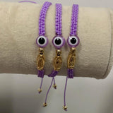 12Pcs St Benedict Pendant Pink Eye Bracelet Hand-woven Prayer Gift