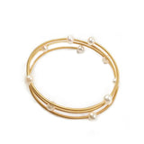 Freshwater Pearl Bangles Iron Alloy Bracelet for Women