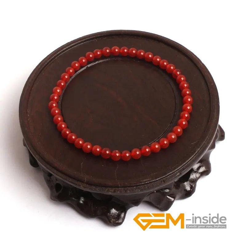 Red Agates Stone Beads Bracelet 4-12mm DIY Jewelry Gift