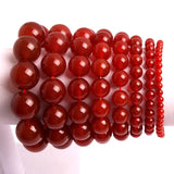 Red Agates Stone Beads Bracelet 4-12mm DIY Jewelry Gift