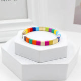 Macaron Colorblock Beaded Bracelet for Women