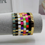 Macaron Colorblock Beaded Bracelet for Women