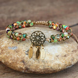 Stainless Steel Dream Catcher Beaded Bracelet Hope Wrap Jewelry