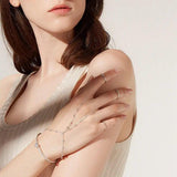 Zirconia Crystal Slave Chain Finger Bracelet For Women