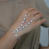 Zirconia Crystal Slave Chain Finger Bracelet For Women