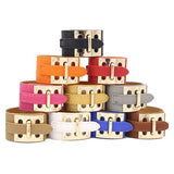 Kirykle Women Bracelet Wide Leather Bangle High Alloy Gift