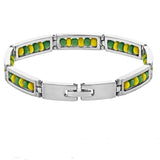 Stainless Steel Green Yellow Orula Bracelet Mix Beads Unisex Bangle