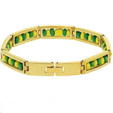 Stainless Steel Green Yellow Orula Bracelet Mix Beads Unisex Bangle
