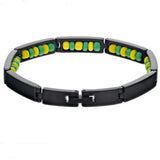 Stainless Steel Green Yellow Orula Bracelet Mix Beads Unisex Bangle