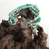 Colorful Natural Stone Wrap Beaded Bracelet DropShip