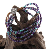 Colorful Natural Stone Wrap Beaded Bracelet DropShip