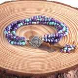 Colorful Natural Stone Wrap Beaded Bracelet DropShip