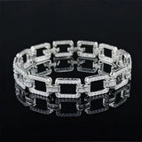 Cuban Silver Hand Bracelet Bangle for Women Anniversary S7025