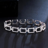 Cuban Silver Hand Bracelet Bangle for Women Anniversary S7025