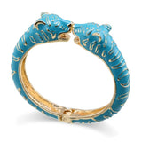 Leopard Head Enamel Cuff Bracelet Animal Bangle Women's Statement Jewelry