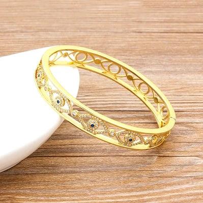 Nidin 14 Styles Copper Zircon Bangles Female Hollow Crystal Party Gift