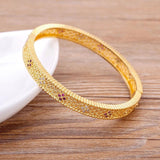 Nidin 14 Styles Copper Zircon Bangles Female Hollow Crystal Party Gift