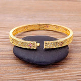 Nidin 14 Styles Copper Zircon Bangles Female Hollow Crystal Party Gift