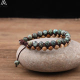6mm Round Picture Jasper African Turquoise Stone Bracelet