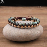 6mm Round Picture Jasper African Turquoise Stone Bracelet