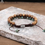 6mm Round Picture Jasper African Turquoise Stone Bracelet