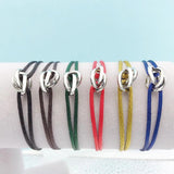 Stainless Steel Triple Ribbon Lace-Up Bracelet