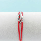 Stainless Steel Triple Ribbon Lace-Up Bracelet