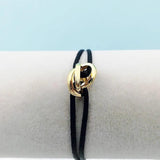Stainless Steel Triple Ribbon Lace-Up Bracelet
